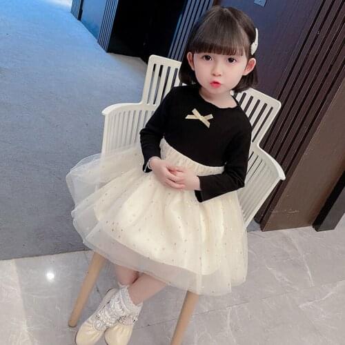 Girl Pricness Dresses Star Pattern Party Dress For Kids Girl Spring Autumn Mesh Dress For Children Casual Childrens Costumes Fo