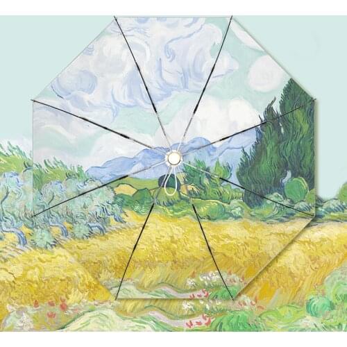 Oil Painting Clear Umbrella Rain Women Automatic and Mini Umbrellas 8 Ribs Windproof Paraguas Umbrella Sun UV Parasol Outdoor