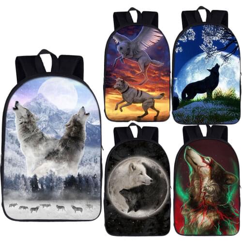 Animal Wolf Backpack for Teenager Boys Girls Daypack Women Men Rucksack Children School Bags Students Backpack Kids Bookbag