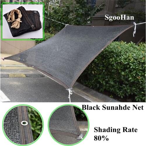 6-Pin Black Anti-UV Sunshade Net Outdoor Awning Garden Plant Shelter Greenhouse Cover Shading Net Swimming Pool Shade Sail Cloth