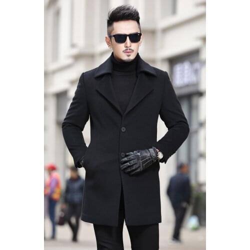 Wool Autumn Winter Men Woolen Casual Windbreaker Outwear Mens Jacket and Coat Casaco Masculino 7D131 YY728
