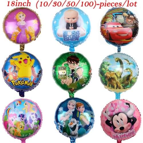 Baby Shower Birthday Party Decoration 18Inch Disney Moana/Cars/Frozen/Minnie/Princess Theme Aluminum Helium Balloons Air Globos
