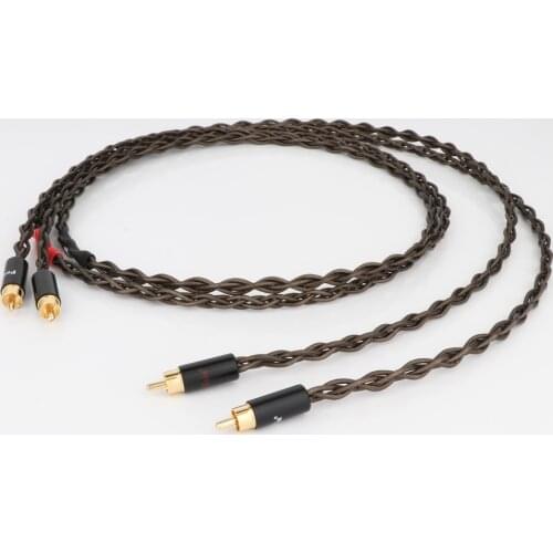 Preffair HI-End 4 core 2.2mm Silver Plated Signal RCA Interconnect Cable With Gold Plated RCA Plug