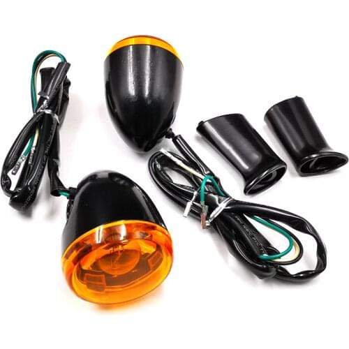 Rear Bullet Oranged Turn Signals&Long Brackets For Harley Dyna Softail Fatboy FXDB Sportster 883 1200