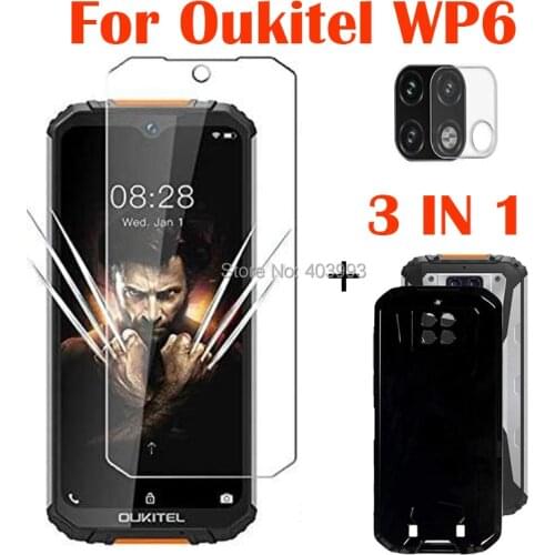 3-in-1 Case Glass For OUKITEL WP6 MT6771T Screen Protector Glass Full Protection on For OUKITEL WP6 Camera Lens Glass