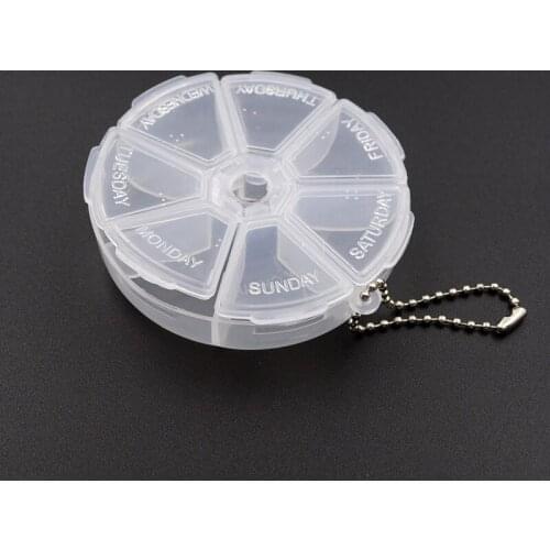 1pc Pill Box 7 Days Weekly Round Tablet Pill Holder Medicine Storage Pill Cases Organizer Container For Travel