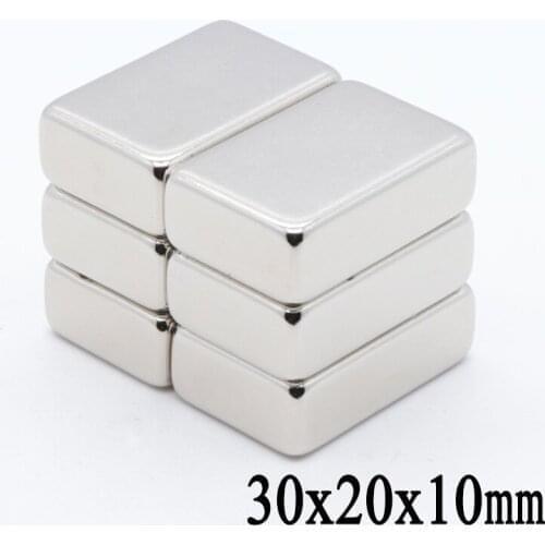 10pcs 30x20x10 mm N50 super rare earth magnet block strong neodymium magnet refrigerator strong magnetic rectangular magnet