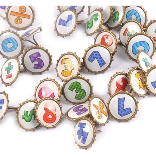 15x15mm 30Pcs Mixed Pattern Bronze Brads For DIY Scrapbooking Embellishments Fastener Metal Crafts Brad Handmade Decor c2259