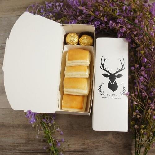 19.1*4.7*7cm patron saint of forest deer 10 Pcs cookie Macaron Chocolate Paper Box Christmas Birthday wedding Party Gift Pack
