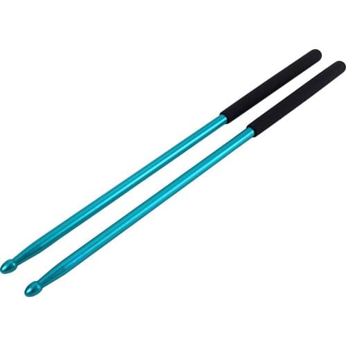 2pcs Aluminum Alloy 5A Drum Mallet Drumsticks Blue for Music Bands Exercise