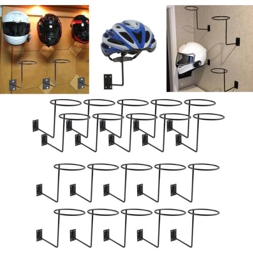 20Pieces Wall Mount Hook Motorcycle Helmet Jacket Rack Wig Ball Stand Black