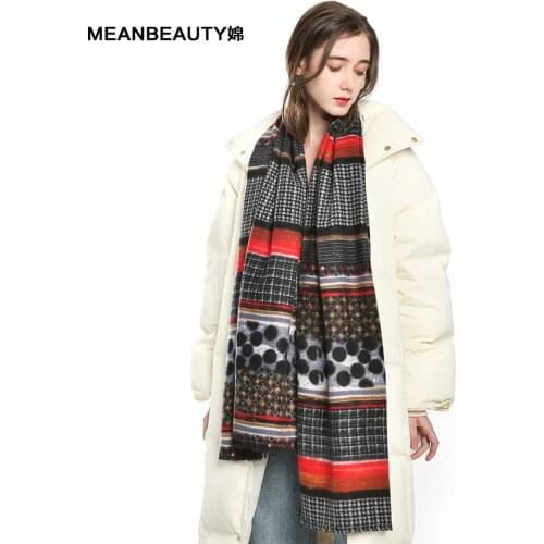 21 Autumn and Winter New Imitation Ccashmere Scarf Plaid Polka Dot Stripe Pattern Hundred and One Models Designer Soft Shawl