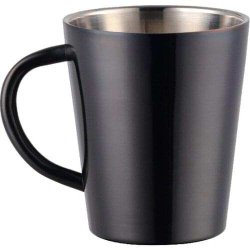 300Ml Stainless Steel Coffee Mug Portable Milk Cup With Handle Double Wall Rainbow Cups Milk Tea Mugs