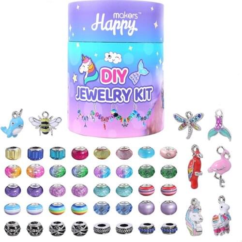 50pcs Three-dimensional Pendant Charms Big Hole Beads Set For Jewelry Making Supplies DIY Craft Bracelet Necklace Accessories