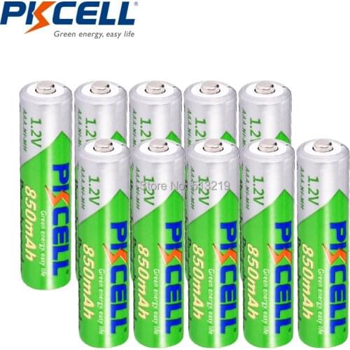 10Pieces PKCELL AAA Battery 850mAh 1.2V NI-MH AAA Rechargeable Batteries LSD 3A Pre-charged battery NIMH for toys flashlight