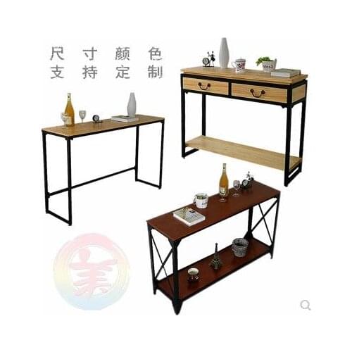 American minimalist modern porch table foyer end view table solid wood strip table wall narrow table