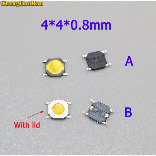 ChengHaoRan 20Pcs 4*4*0.8mm 4x4x 0.8MM 4X4X0.8mm Tactile Push Button Switch Tact 4 Pin Switch Micro Switch SMD