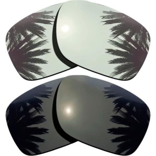 Black+Silver Mirrored Coating) 2-Pairs Polarized Replacement Lenses for Holbrook Frame 100% UVA & UVB Protection