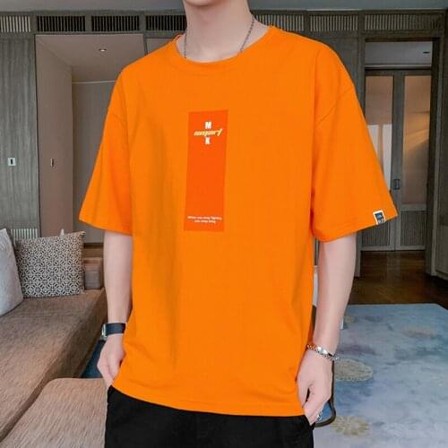 High Quality Summer Mens T-shirt Cotton Short Sleeve O Neck Printed Tees For Men Casual Sport Wear Tops Homme Clothing Fitness