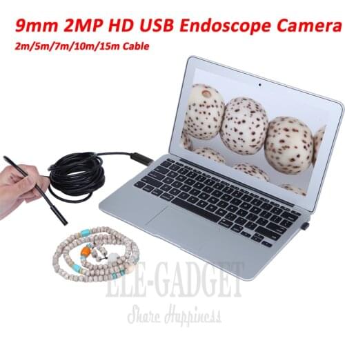 9mm 2-10M HD 2MP Mini USB Endoscope Camera Inspection Borescope Camera Windows PC For Car Repairing Tube Examine