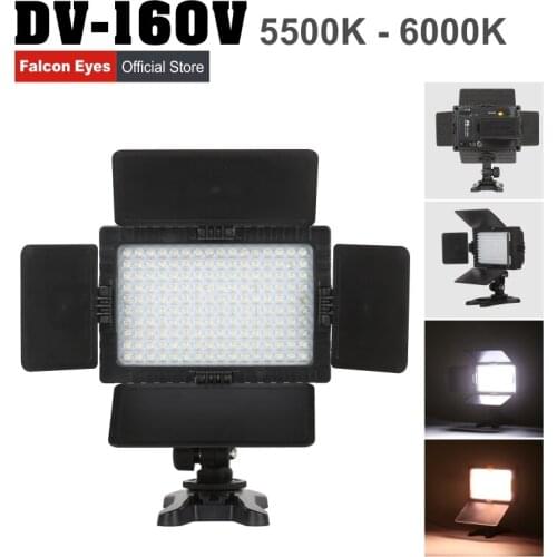 FALCONEYES LED Video/Photo Fill Light On Camera Fotografia Portable For Canon Nikon Sony Panasonic DV Camcorder/DSLR DV-160V