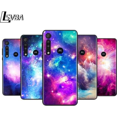Pretty Starry Sky for Motorola G9 G8 G E7 E6 One Play Marco Hyper Fusion Stylus Power Edge Plus Black Phone Case