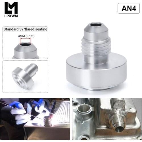 LPXWM- Top Quality Aluminum AN4-AN Straight Male Weld Fitting Adapter Weld Bung Nitrous Hose Fitting Silver LPXWM-SL17-7204