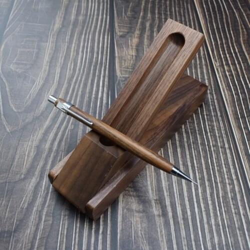Handmade Walnut Wood Mechanical Pencil With Case Set Need 0.5mm Lead Wooden Drawing Pencil Student and Office Supplies Gift