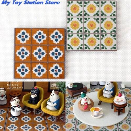 1/6 1/12 Scale Dollhouse Miniature Retro Wooden Floor Doll House Decoration Accessories