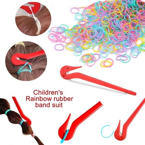 Multifunctional Accessories Colorful Rubber Band Set Mini Ponytail Holders With Remover Tool Hair Ties Girls Soft Gift For Baby