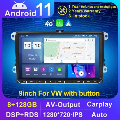 NaviFly Android10 9inch Screen 2din Car Radio multimedia gps for Skoda seat Volkswagen VW Passat CC Golf B6 Polo with wifi RDS