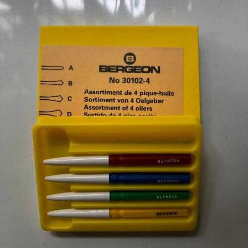 Bergeon 30102-4 Assortment of 4 oilers surtido de 4 pieces set for watch tools