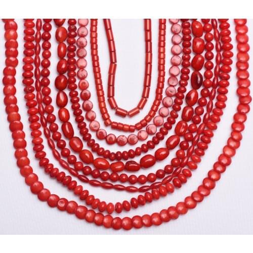 New Arrival Natural Red Coral Beads Spacer beads Loose Beads Irregular Round Beads Making For Jewelry DIY Beads