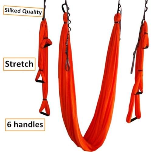 23 colors Upgraded Stretch silked Antigravity Yoga hammock 6 handles full set Shipping by Post Mail