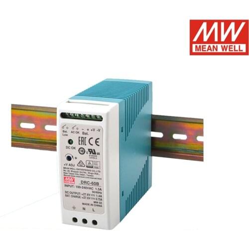 Original MEAN WELL DRC-60B 27.6V 1.4A 60W UPS DIN Rail Security Industry or Battery Systerms Switching Power Supply