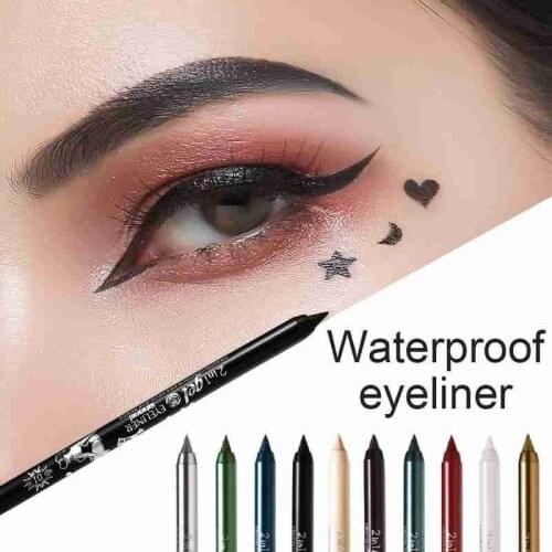 1pc Eyeliner Gel Pen Waterproof Sweat-proof Easy To Wear Make Up Matte Eye Liner Blue Red Green White Gold Brown Eyliner