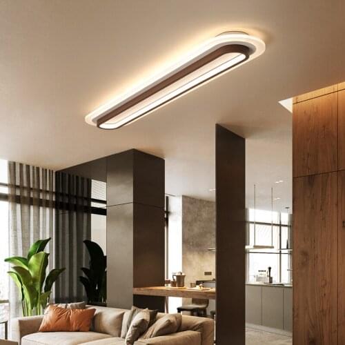 Modern Ceiling Lights For Living Room rectangle coffee Brown LED Plafon Decor Bedroom Lamps Fixture With Remote Control Lustre