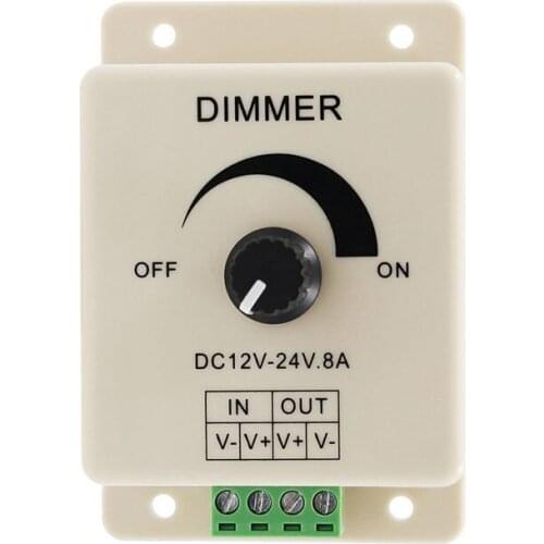 LED light Dimmer Switch Light Power Supply Controller DC 12V 24V 8A Adjustable Brightness Lamp Strip Driver LED Light c1