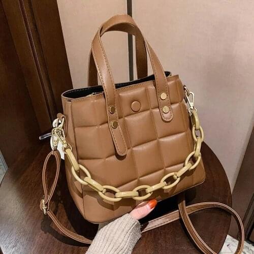 Luxury Womens Totes Lattice Chain PU Leather Large-capacity diamond bag Crossbody Shoulder Bag Handbags and Purses Tote Bag
