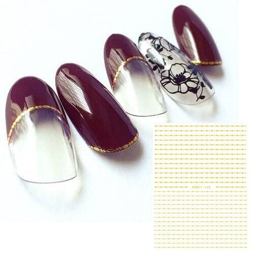 HANYI series HANYI-149 GOLD LINE DESIGNS COOL 3d nail art stickers decal template diy nail tool decorations