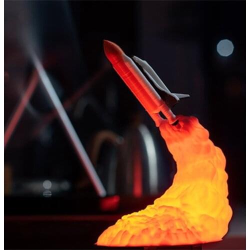 2019 New Dropshipping Space Shuttle Lamp and Moon lamps In Night Light By 3D Print For Space Lovers Rocket Lamp