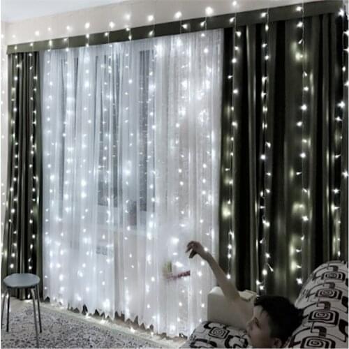 5pcs 3x2.5M LED Icicle String Lights Christmas Fairy Lights Garland Outdoor Home For Wedding Party Curtain Garden Decoration