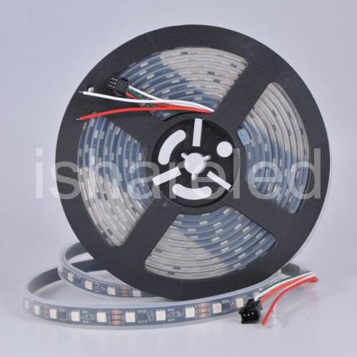 Fast shipping 50M 10X5M 48LEDs/m WHITE & BLACK 5050 RGB WS2811 Dream color IP67 LED Strip Light DC12V 1 ic control 3 leds