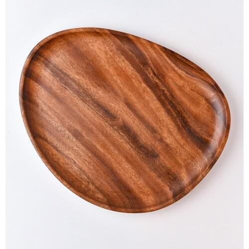 Walnut solid wood candy storage plate irregular creative original wooden fruit snack cake plate