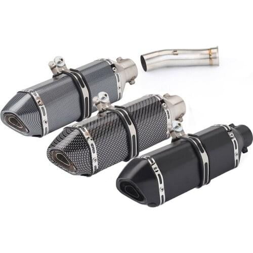 For KTM Duke 790 Motorcycle Exhaust Pipe Middle Link Pipe Slip On 51mm Muffler Removable DB Killer Escape Reserve Catalyst 370mm