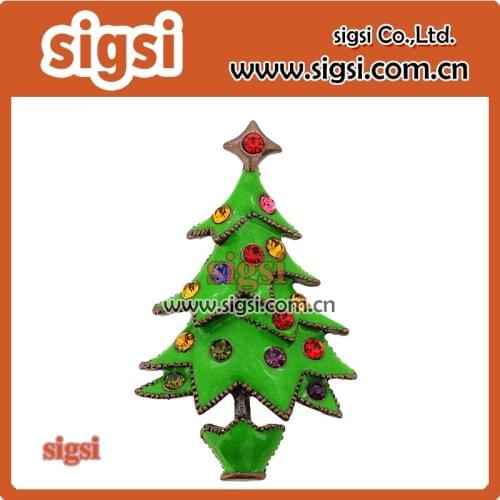 High quality crystal rhinestone christmas tree brooch
