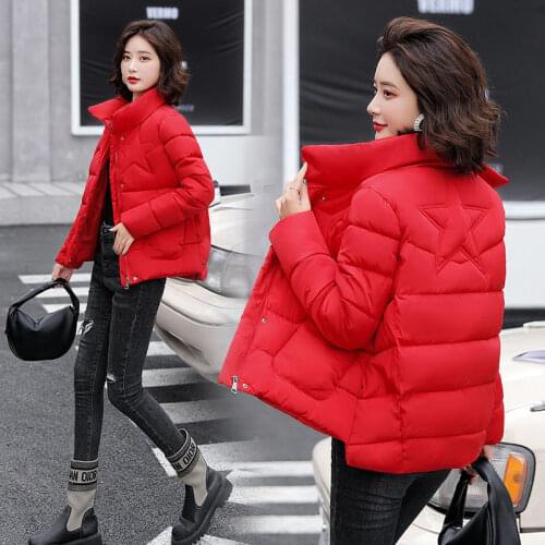 2021 New Winter Jacket Women Parkas Short Loose Padded Cotton Large Size Coat Female Fashion Plus Size Wild Clothing
