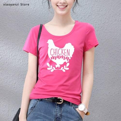 Chicken mama Print Women Tshirts Cotton Casual Funny t Shirt For Lady Young Girl Top Tee 5 Color TO-995