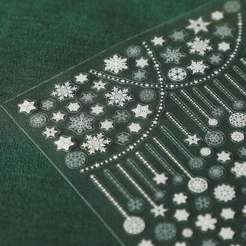 1pcs Snowflakes 5D Nail Art Stickers Christmas Xmas Relief Stickers for Nails Self-adhensive Decals DIY Nail Art Decoration