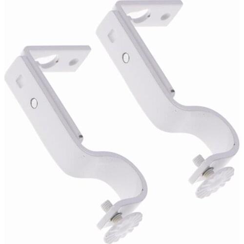 2pcs 18-22mm Adjustable Curtain Holder Curtain Drapery Rod Bracket (White)